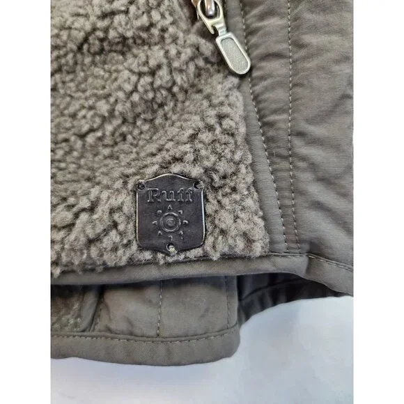 RUFF HEWN Cozy Gray Faux Sherpa Fleece Full Zip L Wicking Cabin Outdoor Neutral - Picture 7 of 10